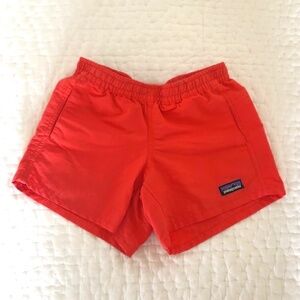 Patagonia Kids' Baggies Shorts 4" Inseam, Unlined, Coral, Sz S, Like New